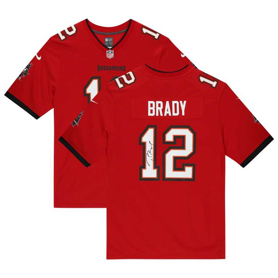 Nike Buccaneers 12 Tom Brady Red Signature Edition Vapor Untouchable Limited Jersey->customized nfl jersey->Custom Jersey